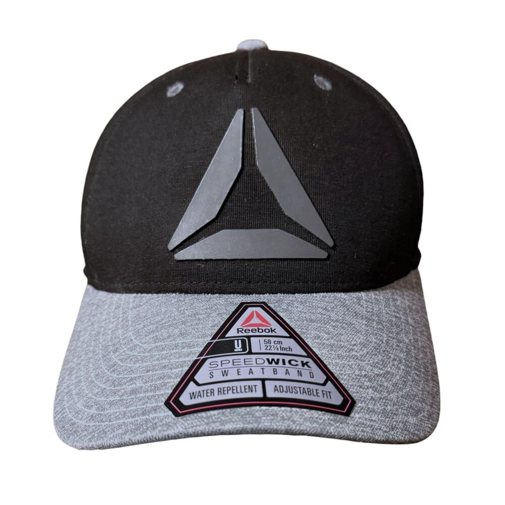 NWT Reebok Speedwick Sweatband SnapBack Active Enhanced Hat Black Gray Logo Cap